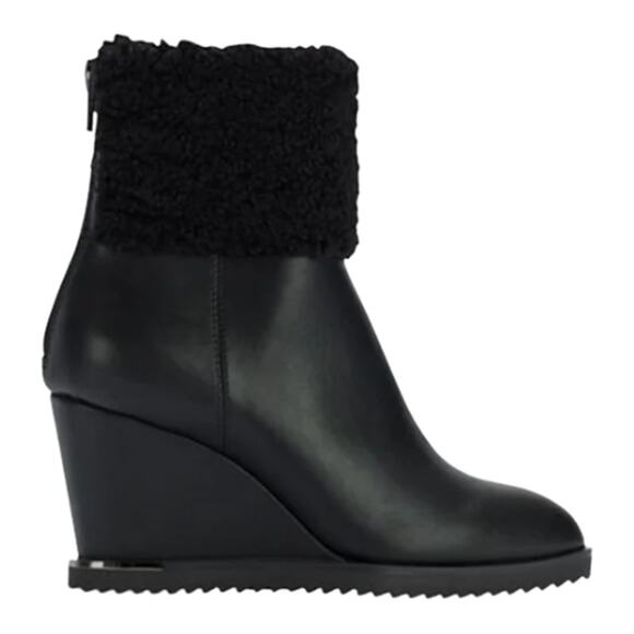DKNY Women's Powell Wedge Booties in Smooth Black NEW Size 7.5 - Picture 2 of 10